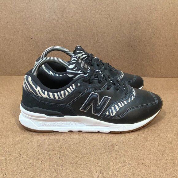 New Balance 997H Womens Sneakers Black With White Zebra Print - Picture 3 of 8